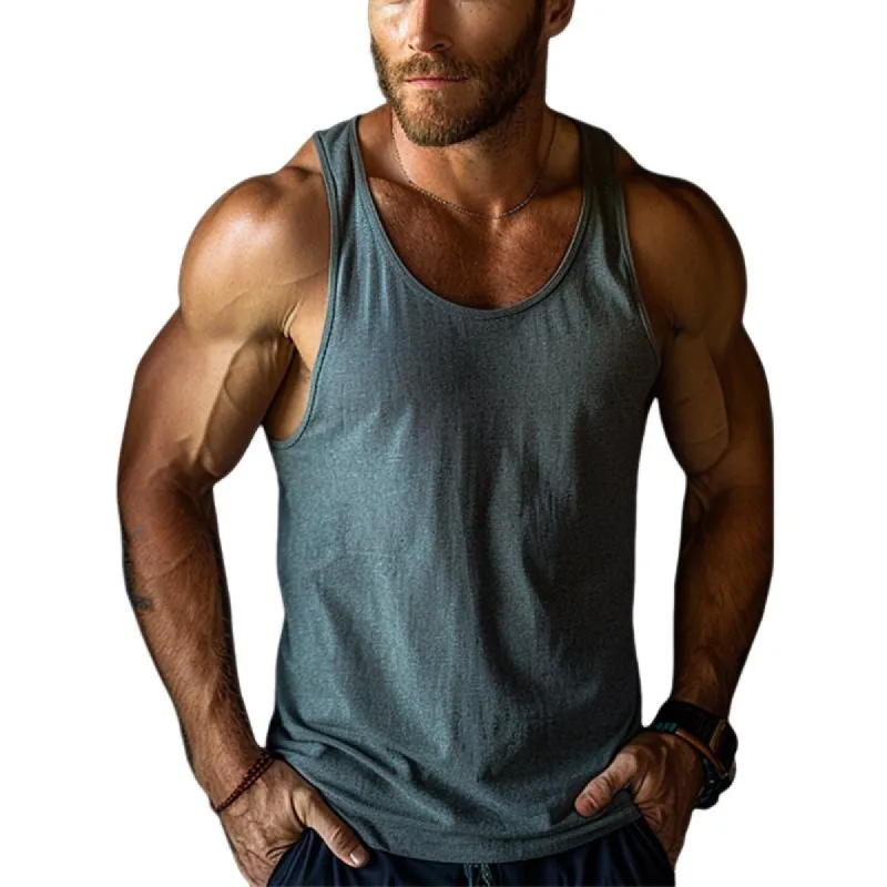 Men's Solid Color Sports Tank Tops 30390022X sold by Manly