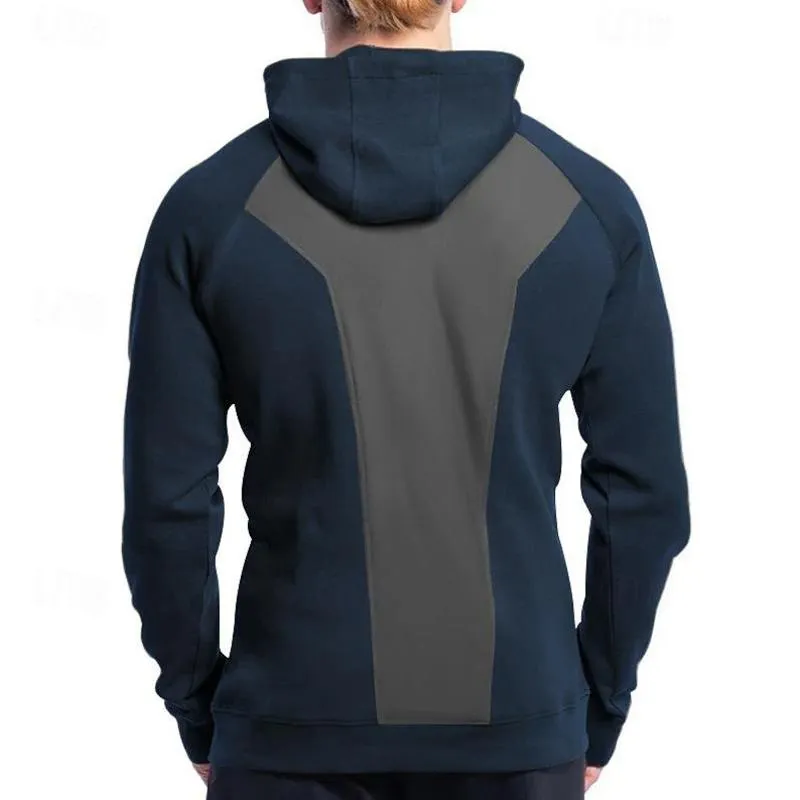 Men's Casual Half-zip Patchwork Fleece Loose Long-sleeved Hoodie 78120145M sold by Manly product image thumbnail 5