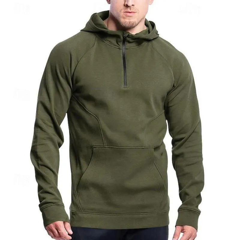 Men's Casual Half-zip Patchwork Fleece Loose Long-sleeved Hoodie 78120145M sold by Manly product image thumbnail 3
