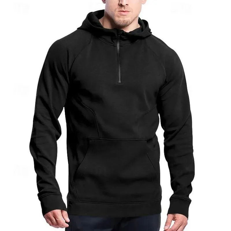 Men's Casual Half-zip Patchwork Fleece Loose Long-sleeved Hoodie 78120145M sold by Manly product image thumbnail 2