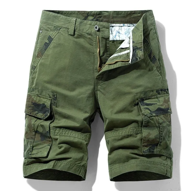 Men's Casual Cotton Camo Color Block Multi-Pocket Cargo Shorts 50740252M sold by Manly