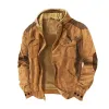 Men's Casual Colorblock Printed Multi-Pocket Hooded Jacket 11787657Y sold by Manly