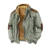 Men's Casual Colorblock Printed Multi-Pocket Hooded Jacket 11787657Y sold by Manly