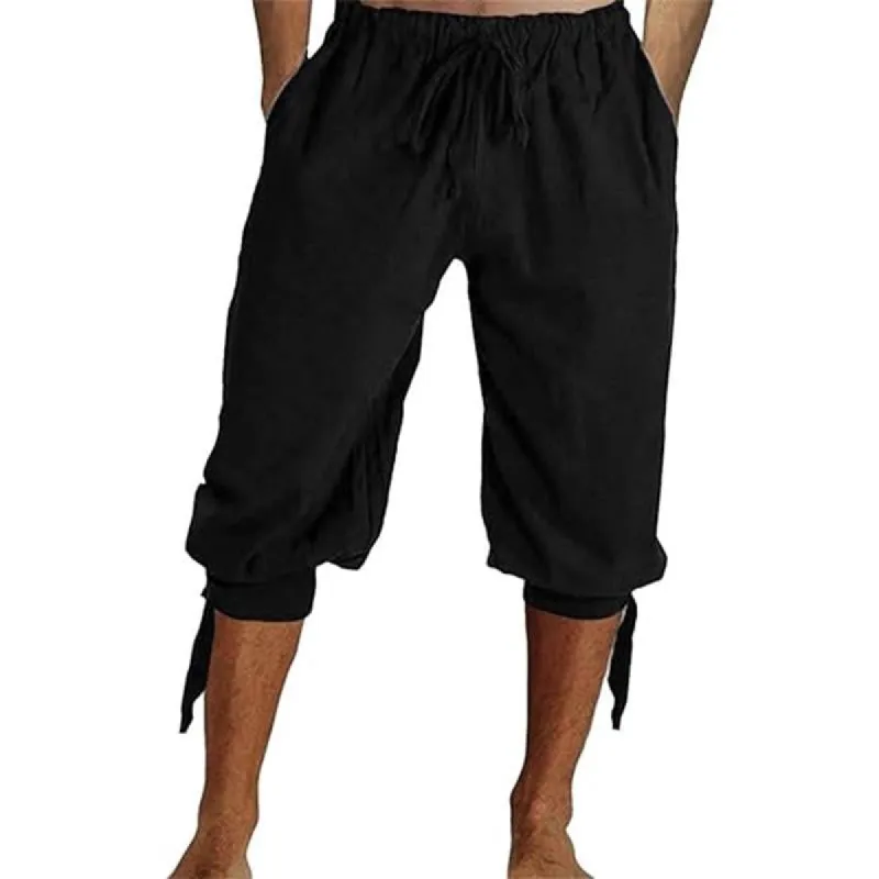 Men's Solid Color Elasticated Retro Cropped Trousers 13257264X sold by Manly