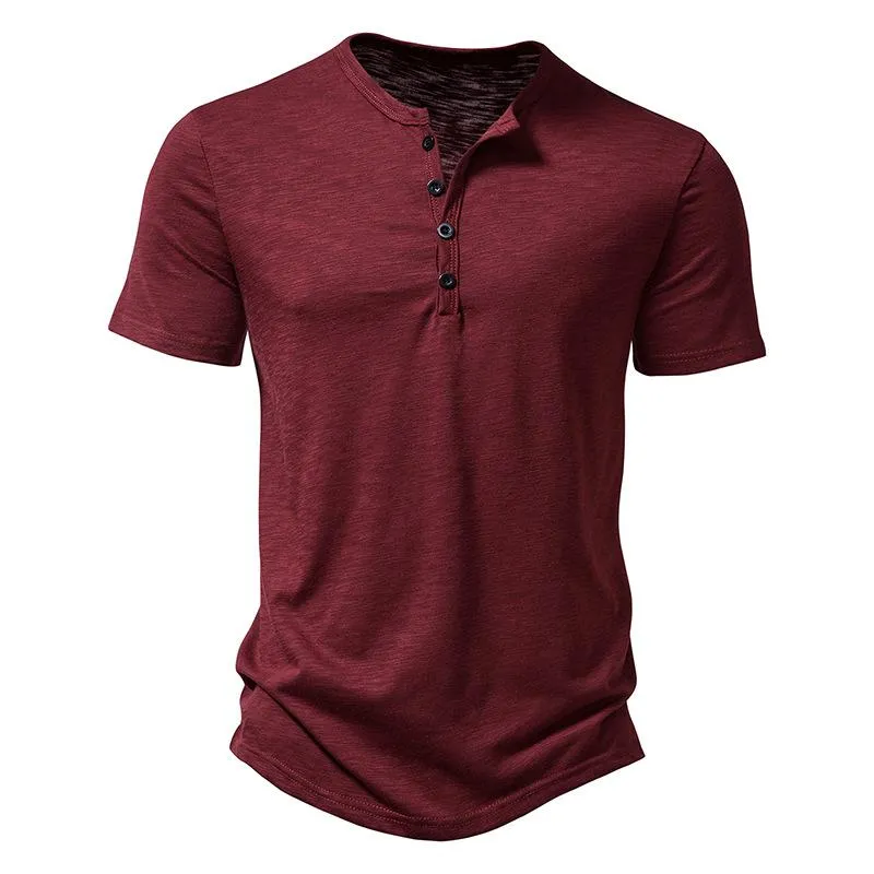 Men's Slub Cotton Henley Collar Short Sleeve T-shirt 84671002Z sold by Manly product image thumbnail 5