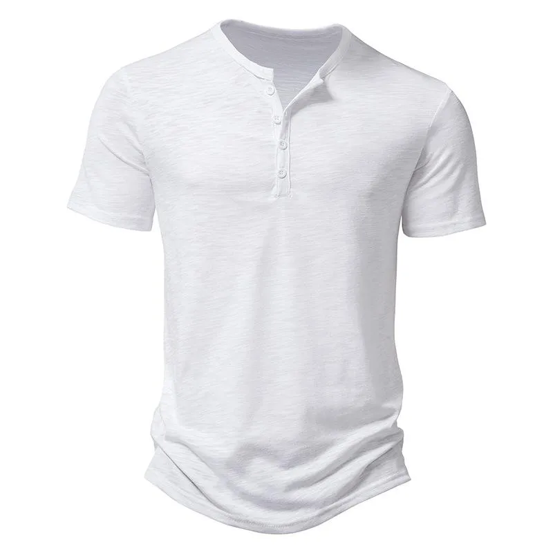 Men's Slub Cotton Henley Collar Short Sleeve T-shirt 84671002Z sold by Manly product image thumbnail 2