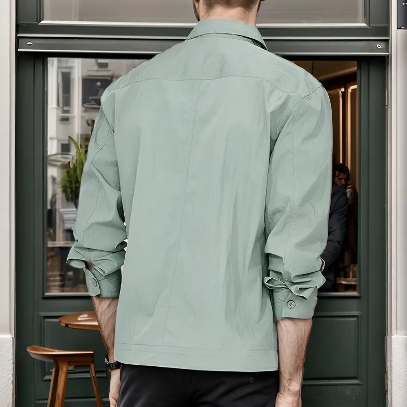 Men's Vintage Solid Color Long Sleeve Cargo Shirt Jacket 50462603Y sold by Manly product image thumbnail 5