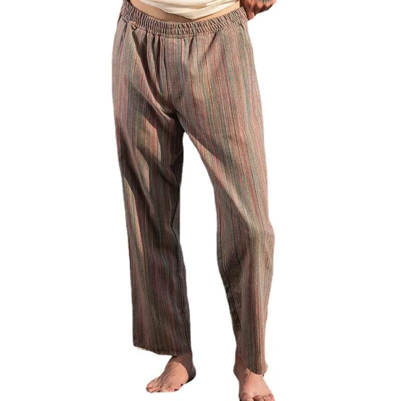 Men's Casual Striped Elastic Waist Pants 65235108Y sold by Manly
