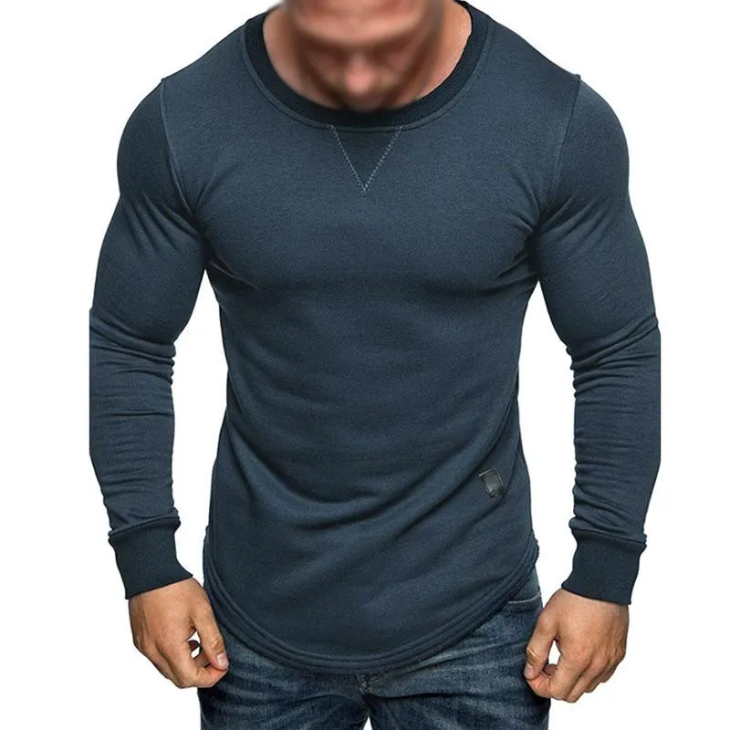 Men's Casual Solid Color Round Neck Long Sleeve T-Shirt 38971390M sold by Manly product image thumbnail 2