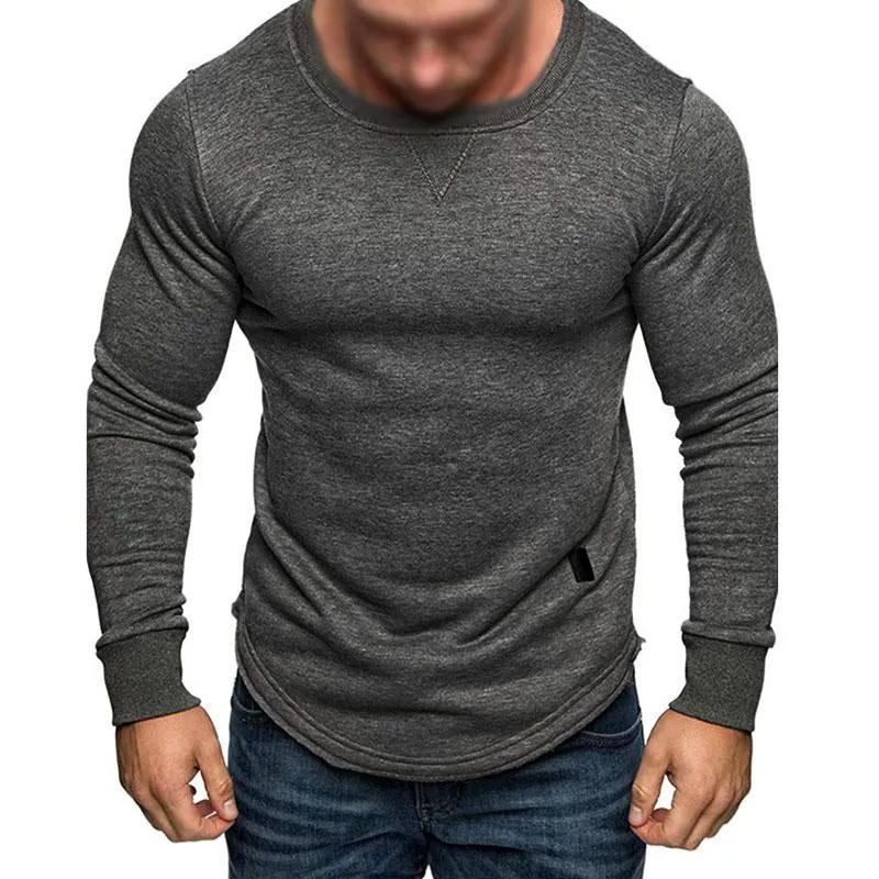 Men's Casual Solid Color Round Neck Long Sleeve T-Shirt 38971390M sold by Manly product image thumbnail 5