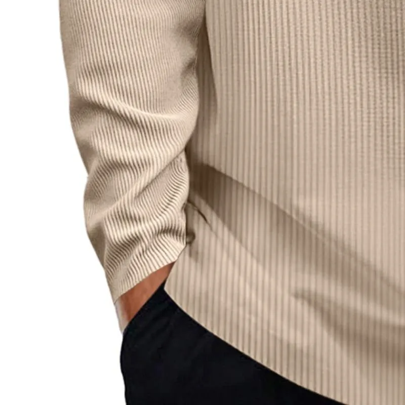 Men's Casual Cotton Blended Striped Round Neck Loose Long Sleeve T-Shirt 29906153M sold by Manly product image thumbnail 3