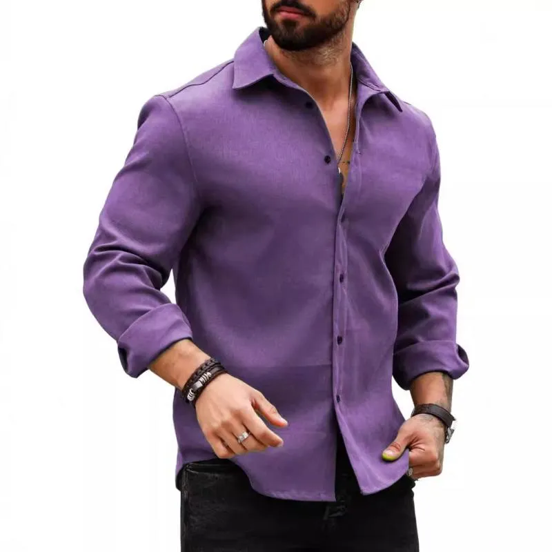 Men's Casual Cotton Blend Lapel Slim Fit Long Sleeve Shirt 99859497M sold by Manly product image thumbnail 2