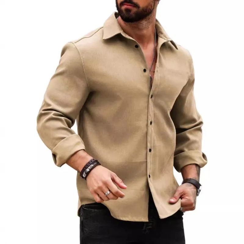 Men's Casual Cotton Blend Lapel Slim Fit Long Sleeve Shirt 99859497M sold by Manly product image thumbnail 4