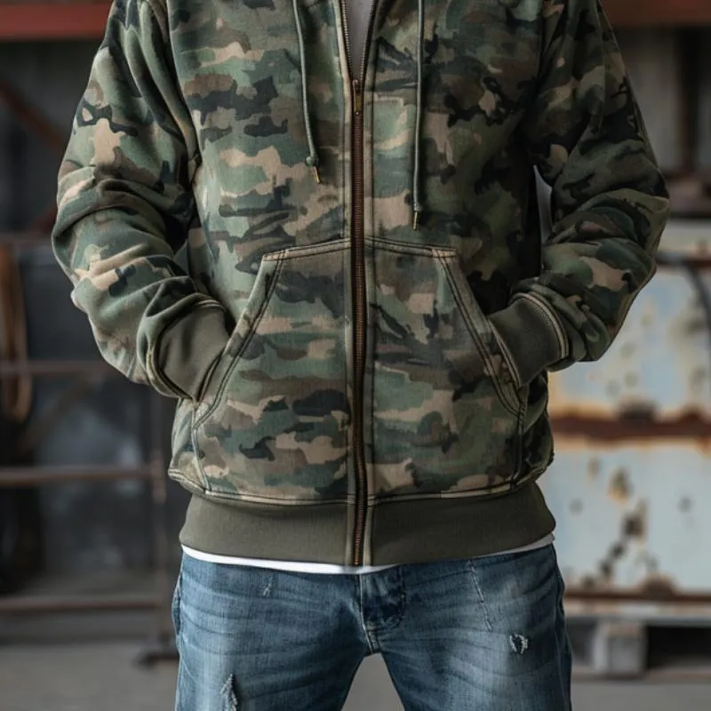 Men's Camouflage Print Hooded Sweatshirt Jacket 73821512Y sold by Manly product image thumbnail 2