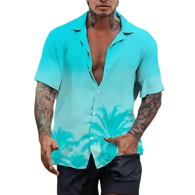 Men's Printed Cuban Collar Pocketless Shirt 85546645X sold by Manly