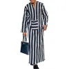 Men's Loose Stripe Print Pocket V-Neck Long Sleeve Robe 80536021Y sold by Manly