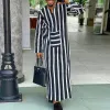 Men's Loose Stripe Print Pocket V-Neck Long Sleeve Robe 80536021Y sold by Manly