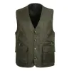Men's V-neck Double Pocket Button  Vest 00317594X sold by Manly
