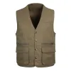 Men's V-neck Double Pocket Button  Vest 00317594X sold by Manly