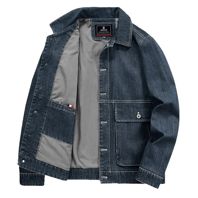 Men's Vintage Multi-Pocket Lapel Denim Jacket 00482992Y sold by Manly product image thumbnail 2