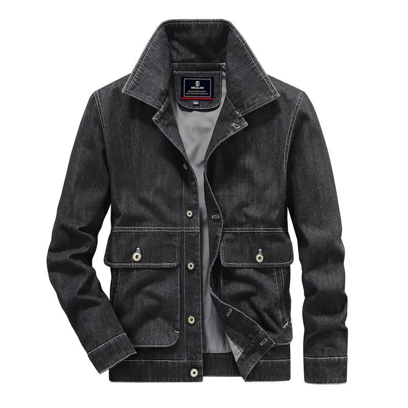 Men's Vintage Multi-Pocket Lapel Denim Jacket 00482992Y sold by Manly product image thumbnail 4