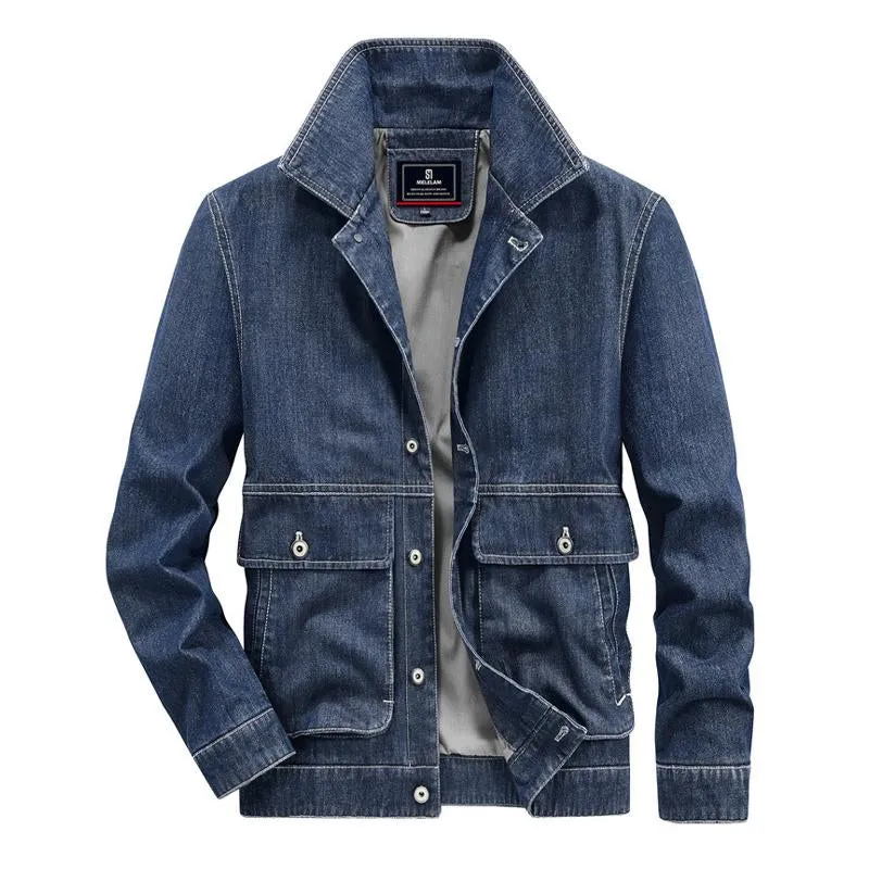Men's Vintage Multi-Pocket Lapel Denim Jacket 00482992Y sold by Manly product image thumbnail 3