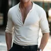 Men's Retro Casual Solid Color Long Sleeve T-Shirt 96755105TO sold by Manly