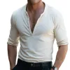 Men's Retro Casual Solid Color Long Sleeve T-Shirt 96755105TO sold by Manly