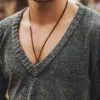 Men's Retro Casual V-Neck Heathered Sweater 98251625TO sold by Manly