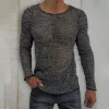 Men's Sexy Hollow Round Neck Slim Fit Knitted Pullover Sweater 73015113M sold by Manly