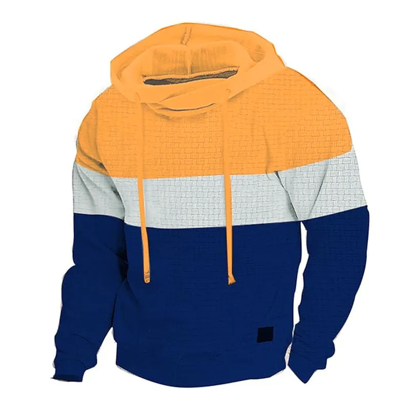 Men's Casual Jacquard Color Contrast Long-Sleeved Hoodie 40689122M sold by Manly