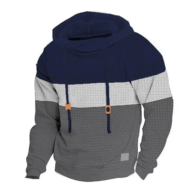 Men's Casual Jacquard Color Contrast Long-Sleeved Hoodie 40689122M sold by Manly product image thumbnail 5