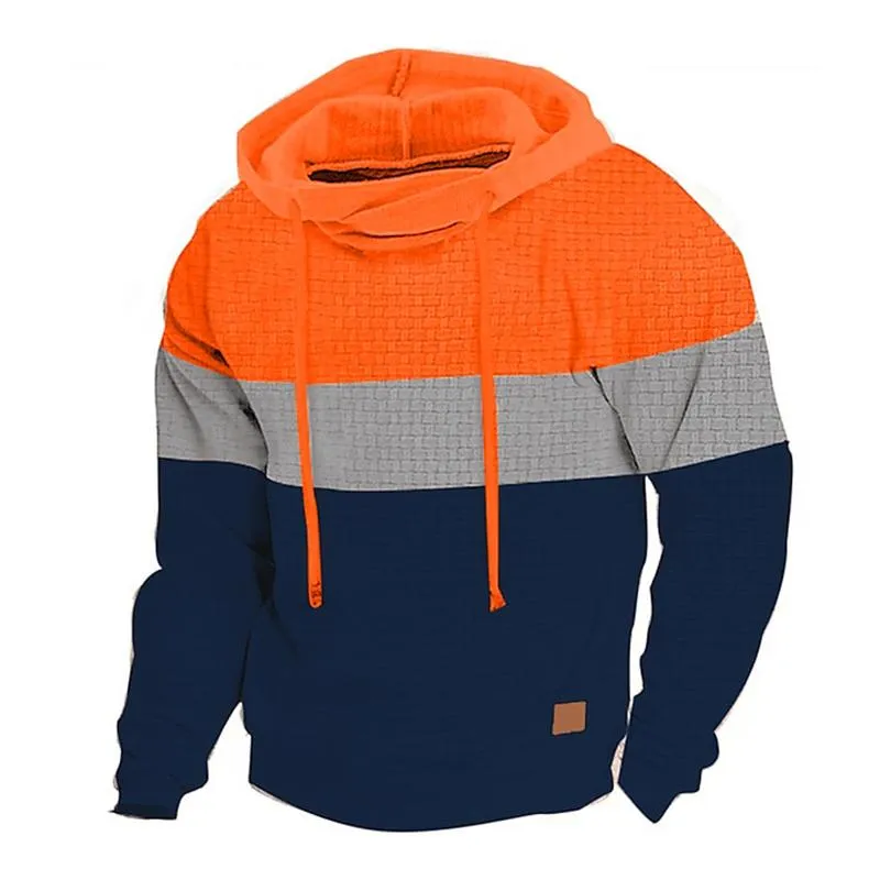 Men's Casual Jacquard Color Contrast Long-Sleeved Hoodie 40689122M sold by Manly product image thumbnail 3