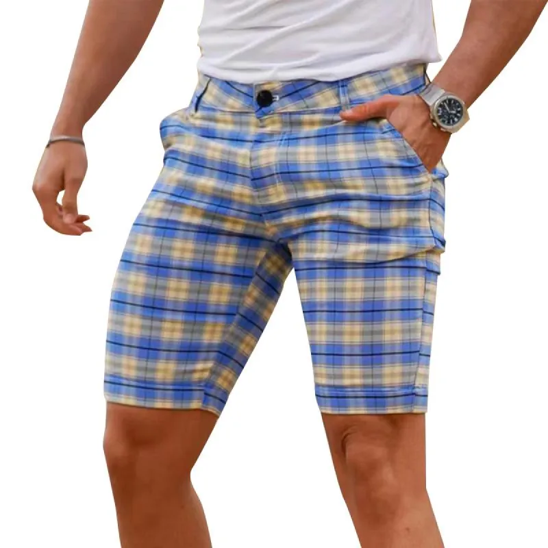 Men's Casual Plaid Suit Shorts 98340189Y sold by Manly