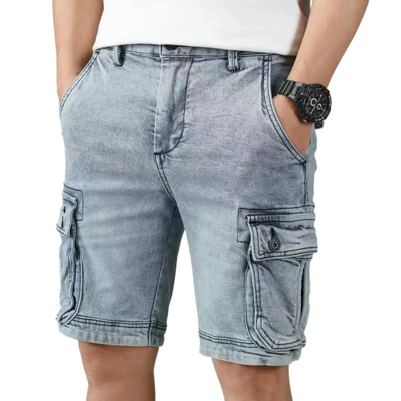Men's Washed Denim Cargo Shorts 11421758Y sold by Manly