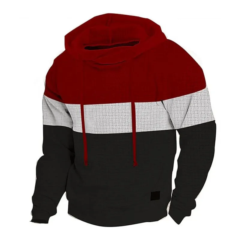 Men's Casual Jacquard Color Contrast Long-Sleeved Hoodie 40689122M sold by Manly product image thumbnail 2
