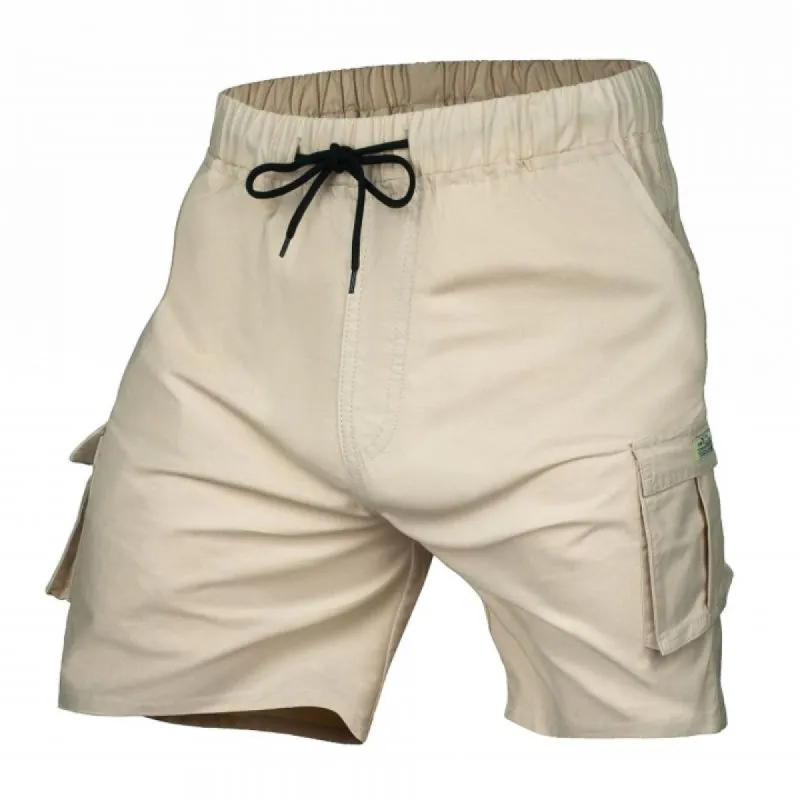 Men's Casual Cotton Blend Ealstic Waist Loose Cargo Shorts 92428387M sold by Manly