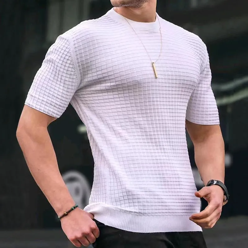 Men's Casual Round Neck Waffle T-Shirt 29739560M sold by Manly product image thumbnail 2