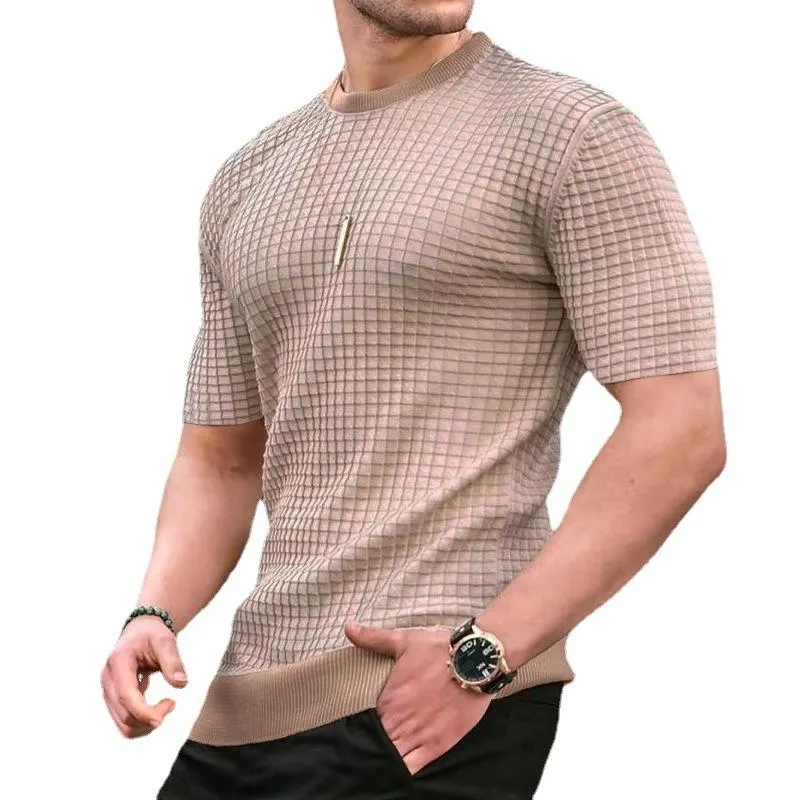 Men's Casual Round Neck Waffle T-Shirt 29739560M sold by Manly