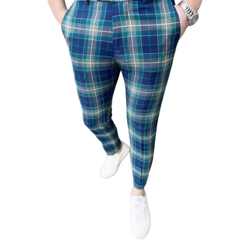 Men's Casual Plaid Print Pants 02922340Y sold by Manly