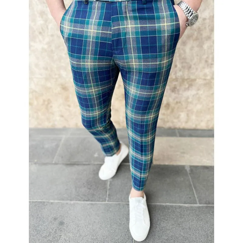 Men's Casual Plaid Print Pants 02922340Y sold by Manly product image thumbnail 4