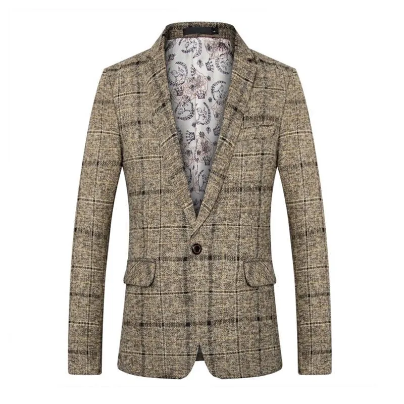 Men's Casual Plaid Single Button Blazer 16604093X sold by Manly product image thumbnail 2