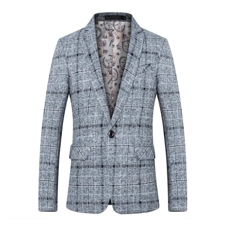 Men's Casual Plaid Single Button Blazer 16604093X sold by Manly product image thumbnail 3