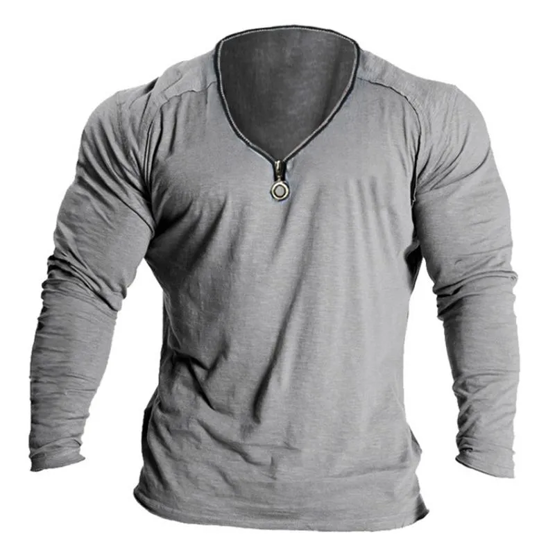 Men's Zipper V Neck Raglan Sleeve T-shirt 33055063Z sold by Manly product image thumbnail 5