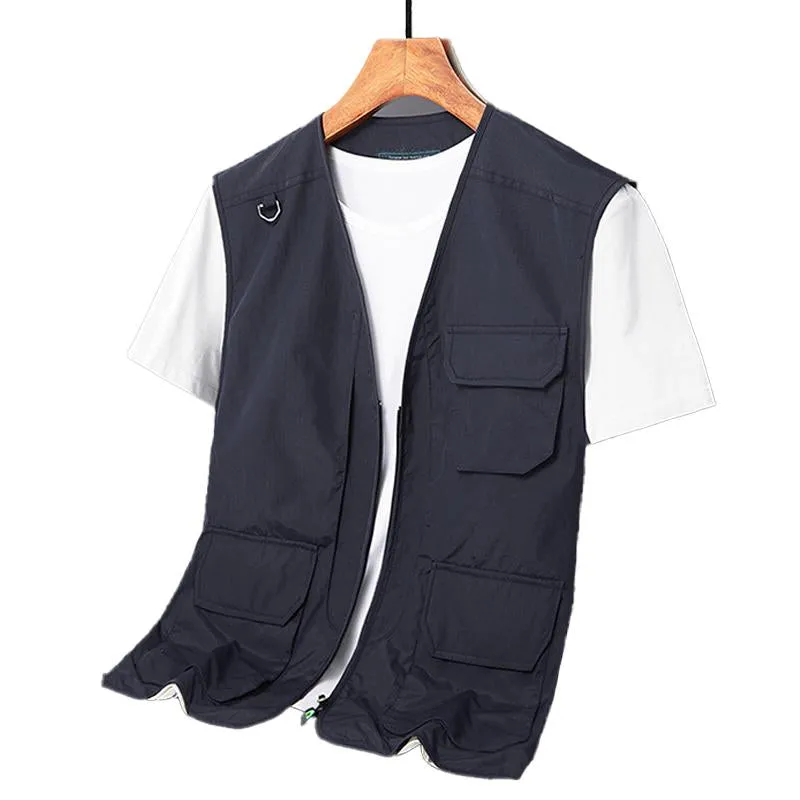 Men's Outdoor Quick-Drying Lightweight Multi-Pocket Vest 19154099Y sold by Manly