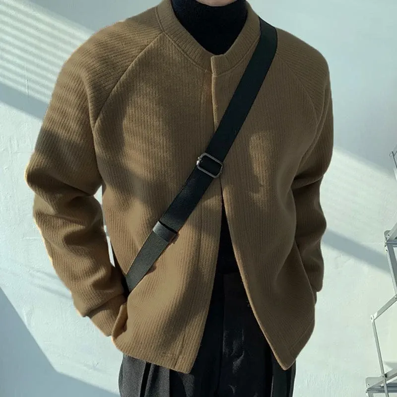 Men's Casual Solid Color Round Neck Loose Knitted Cardigan 16349756M sold by Manly product image thumbnail 2