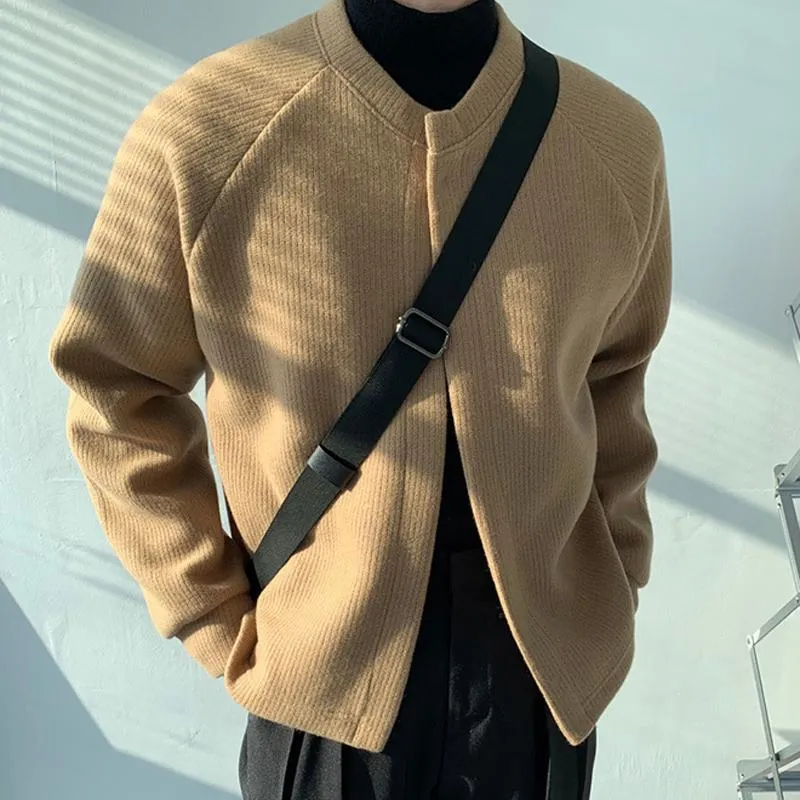 Men's Casual Solid Color Round Neck Loose Knitted Cardigan 16349756M sold by Manly product image thumbnail 4