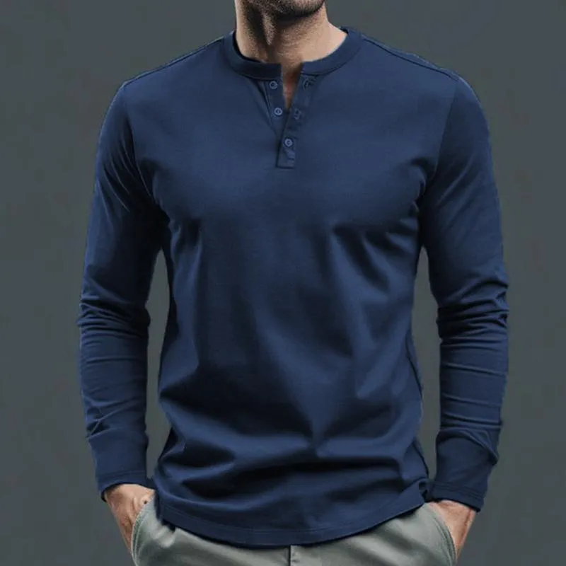 Men's Casual Henley Neck Cotton Blend Long Sleeve T-Shirt 60936919M sold by Manly product image thumbnail 5