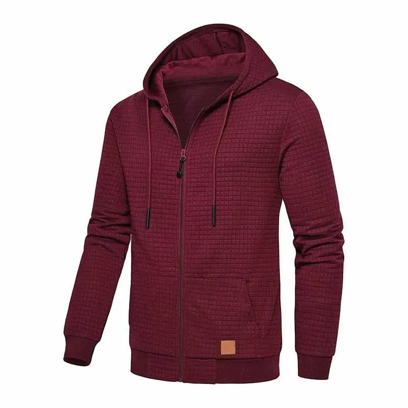 Men's Casual Waffle Hooded Long Sleeve Zipper Jacket 45184006M sold by Manly product image thumbnail 2