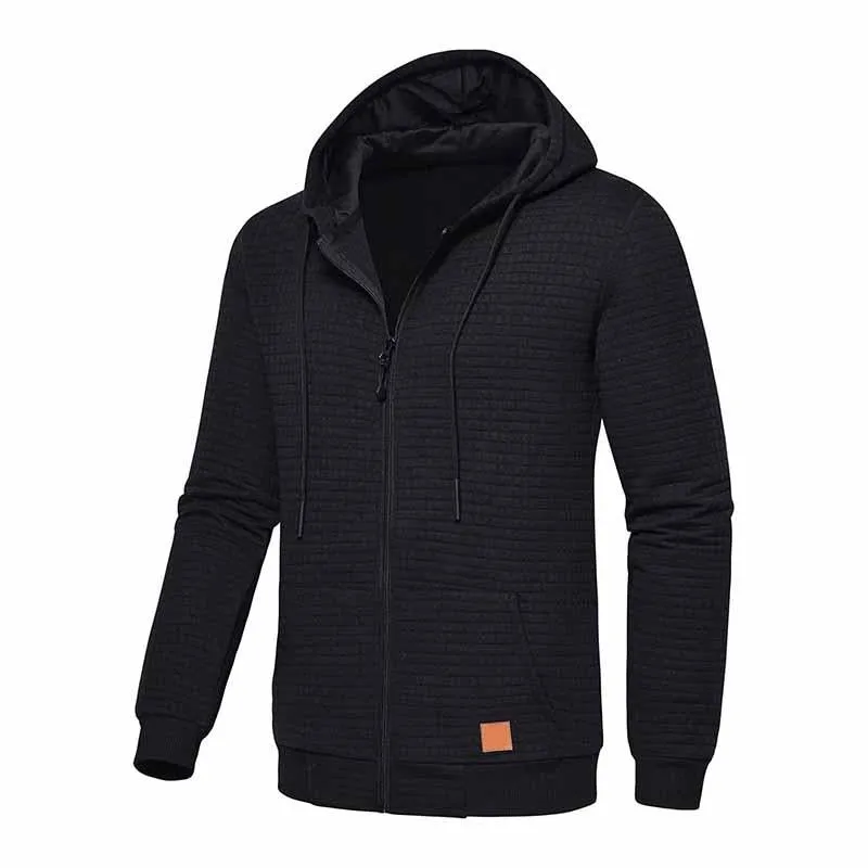 Men's Casual Waffle Hooded Long Sleeve Zipper Jacket 45184006M sold by Manly product image thumbnail 5